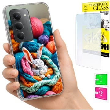 Etui za Xiaomi Redmi 15 4g / 5g 169 mm maskica s uzorkom zeca + staklo