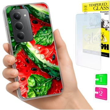 Etui za Xiaomi Redmi 15 4G / 5G 169mm maskica i zaštitno staklo, lubenica