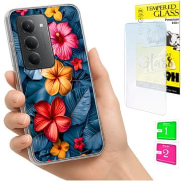 Futrola za Xiaomi Redmi 15 4G / 5G 169mm maska s cvijećem + staklo