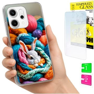 Futrola za Oppo Reno 14F / 14 FS 5G, foto maska s uzorkom zeca + zaštitno staklo