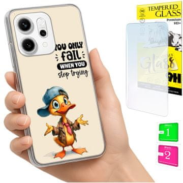 Fotelja za oppo reno 14f / 14 fs 5g, kućište foto sa uzorkom patkica i staklo