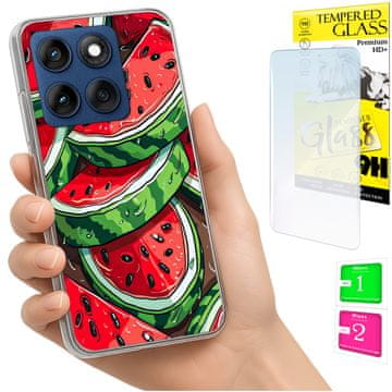 Etui za Motorola Edge 60 Fusion / Edge 60 foto case leđa lubenica + staklo