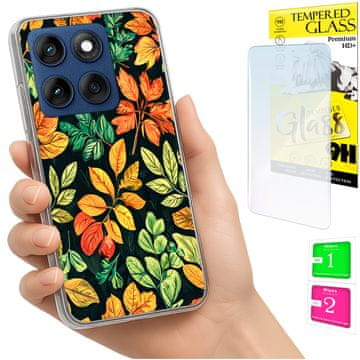 Etui za Motorola Edge 60 Fusion / Edge 60 foto case pleci liscie + staklo