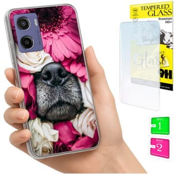 Etui za Motorola Moto E15 / Moto G05, maskica s fotografijom psa, staklo