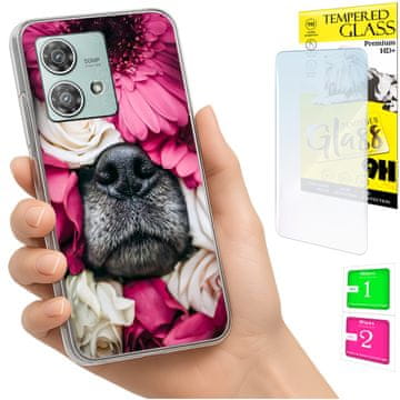 Etui za Motorola Edge 40 neo obudova foto case pleci psa + staklo 9h