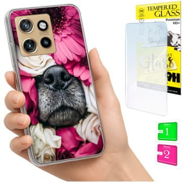 Etui za Motorola Edge 50 Neo, fotofutrola s uzorkom psa + staklo 9h