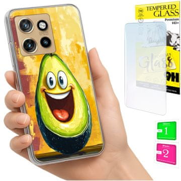 Etui za Motorola Edge 50 Neo, foto maskica plecki avokado + staklo 9h