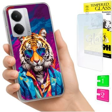 Etui za Realme 14 5G / 14T 5G, obudowa photo case plecki tigar + staklo 9h