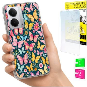 Futrola za Realme 14 5G / 14T 5G sa staklom 9h, leptirići