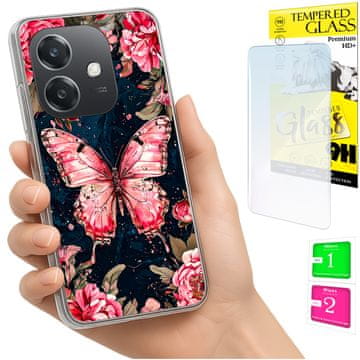 Etui za Oppo A40 / A40m / A60 5G, maska foto, pleći leptir + staklo