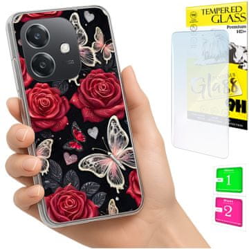 Etui za Oppo A40 / A40m / A60 5G maskica foto leđa leptiri + staklo
