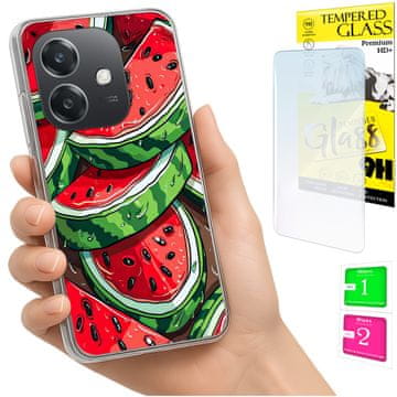 Torbica za Oppo A40 / A40m / A60 5G, maska foto, poleđina lubenica + staklo