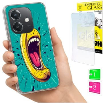Etui za Oppo A40 / A40m / A60 5G foto obudowa s banana leđima i staklom