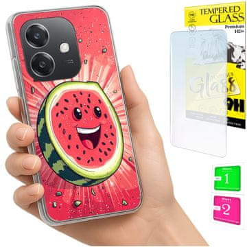 Etui za Oppo A40 / A40m / A60 5G, maska s foto uzorkom, leđa lubenica + staklo