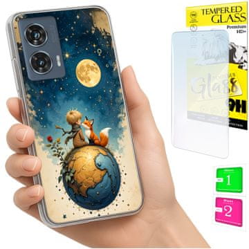 Fotokutija za Motorola Edge 50 Fusion, zaštitna maska s liscem + kaljeno staklo 9h