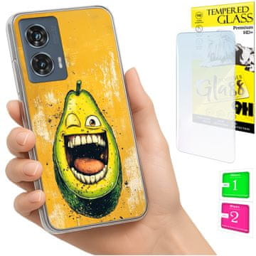 Etui za Motorola Edge 50 Fusion, foto maska, plećka avokado + zaštitno staklo 9h