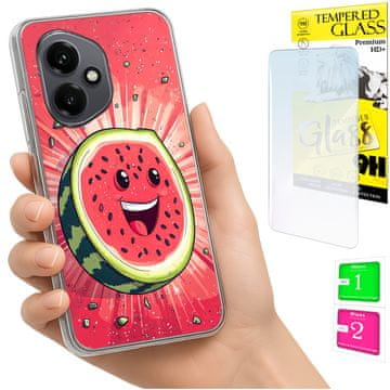 Etui za Honor X7d / 400 Smart fotogrubnica arbuz s kaljenim staklom 9h