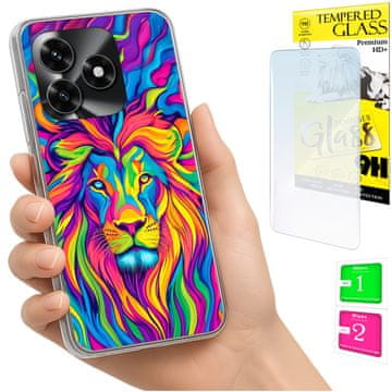 Etui za Honor X5C Plus / X5C 4G obloga foto leđa ljubičasta + staklo 9H