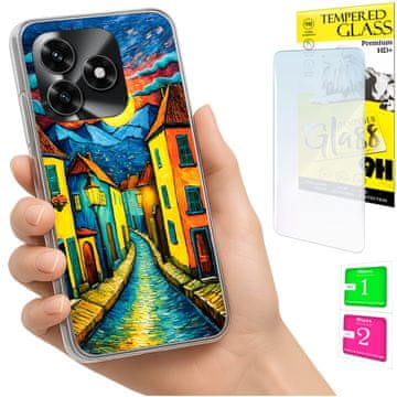 Etui za Honor X5C Plus i X5C 4G, obudova foto, leđa art plus staklo 9h
