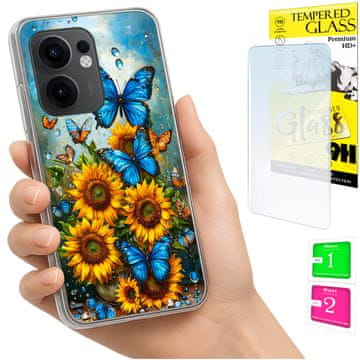 Fototorbica za Oppo Reno 13F 5G / 13 FS 5G s leptir uzorkom + zaštitno staklo 9h