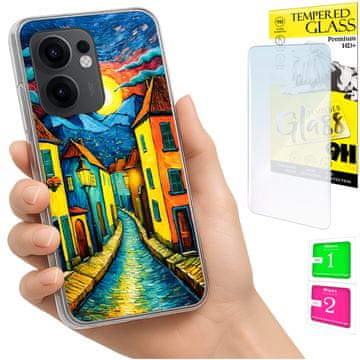 Etui za Oppo Reno 13F 5G / 13 FS 5G FOTO maska stražnja, art i staklo 9H