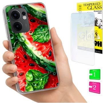 Etui za oppo reno 13f 5g / 13 fs 5g foto maska arbuz + staklo