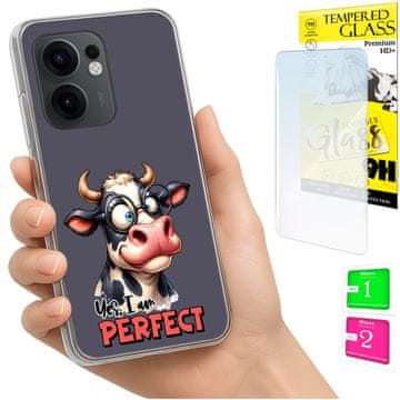 Etui za Oppo Reno 13F 5G / 13 FS 5G foto maska sa slonom + 9h staklo