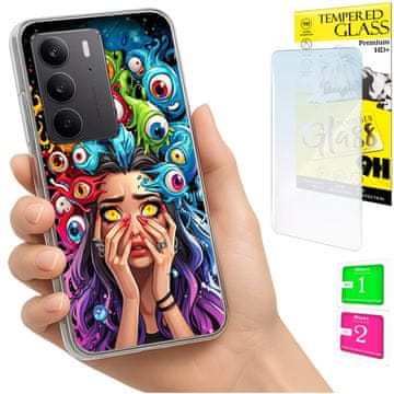 Etui za Realme C75 / 14X 5G, kućište foto okice + 9h staklo