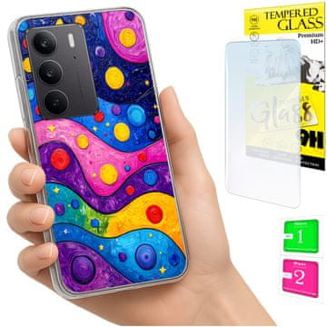 Maskica za Realme C75 / 14X 5G, foto kućište, valovi + 9H staklo