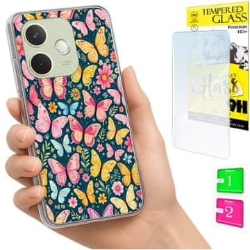Etui za Oppo A5 Pro foto maska s leđima grafika leptiri + staklo 9h