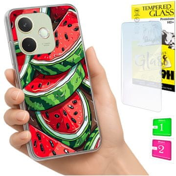 Etui za Oppo A5 pro, maska s foto grafika lubenice, zaštitno staklo 9h