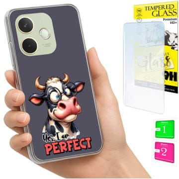 Torbica za Oppo A5 Pro Fotokutija s koricama, grafika slončić, plus staklo 9H