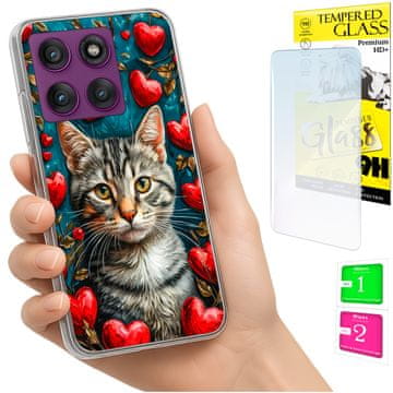 NEO Futrola za Motorola Edge 60 Pro FOTO maska ??sa zaštitnom folijom i mačićem + 9H staklo