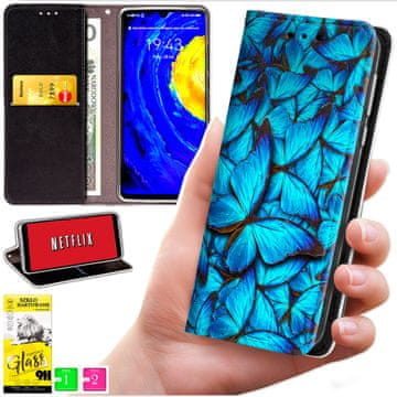 Futrola tipa novčanik za Motorola Edge 70 - Zaslon BLUEMOON print + staklo 9h