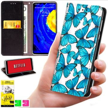 Futrola tipa novčanik za Honor X7d / 400 Smart - maskica BLUEMOON s otiskom + staklo 9H