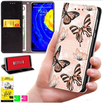 Futrola tipa novčanik za Honor Magic7 Lite - poklopac bluemoons nadštampani + staklo 9h