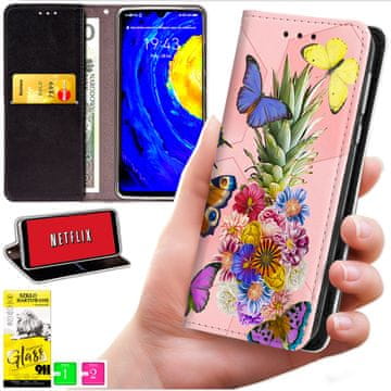 Futrola tipa novčanik za Honor X7d / 400 Smart - maskica BLUEMOON s printom + 9H staklo