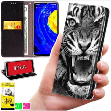 Futrola tipa novčanik za Motorola Edge 70 - maska Bluemoon uzorak + staklo 9h