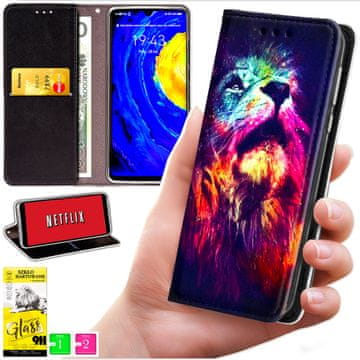 Etui tipa novčanik za Oppo Reno 14F / 14 FS 5G - Futrola BLUEMOON s printom + staklo 9H