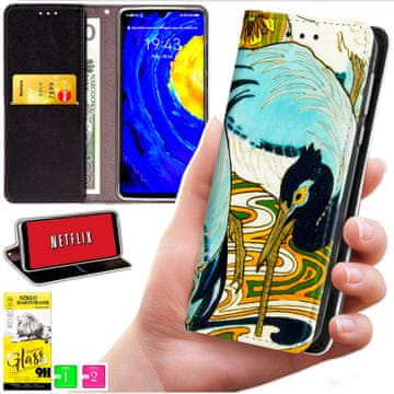 Futrola tipa novčanik za Honor 400 Lite - maskica BLUEMOON tisak + staklo 9h