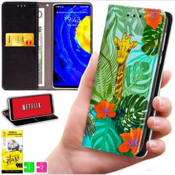 Etui tipa portfel za Honor 400 Lite - maska BLUEMOON s otiskom + staklo 9H