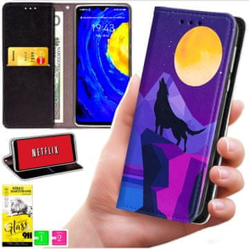 Futrola tipa novčanik za Realme C71 - maska BLUEMOON s otiskom + staklo 9h