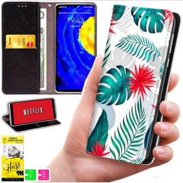 Futrola tipa novčanik za Oppo Reno 13F 5G / 13 FS 5G - maska BLUEMOON s uzorkom + zaštitno staklo 9H