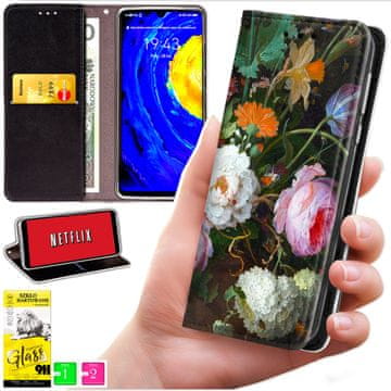Futrola tipa novčanik za Oppo Reno 15 5G - maskica BLUEMOON s uzorkom + staklo 9h