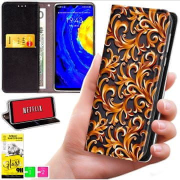 Futrola tipa novčanik za Honor X5C Plus / X5C 4G - maska BLUEMOON s printom + staklo 9h