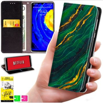Futrola tipa novčanik za Oppo Reno 15 5G - maskica bluemoondizajn + kaljeno staklo 9h