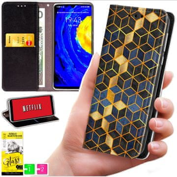 Futrola tipa novčanik za Oppo Reno 15 5G - maskica BLUEMOON s uzorkom + staklo 9h