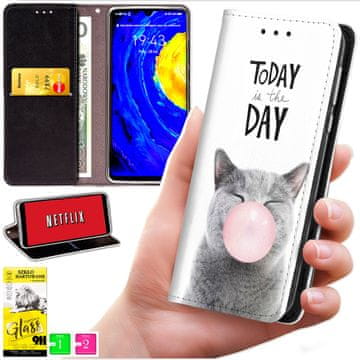 Futrola za telefon u obliku novčanika za Honor X7d / 400 Smart - maska BLUEMOON s otiskom + staklo 9H
