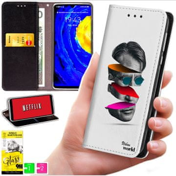 Futrola tipa novčanik za Motorola Edge 50 Neo - maska Bluemoop s otiskom + staklo 9h