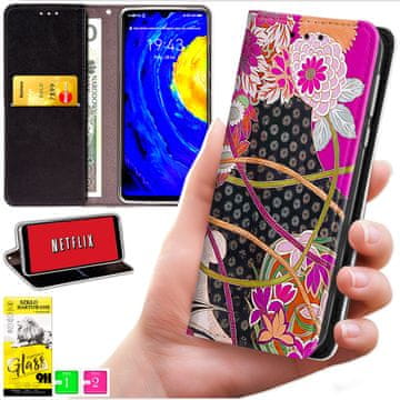 Futrola tipa novčanik za Realme 14 Pro+ 5G / 14 Pro Plus 5G - Bluemoon maska s printom + 9H staklo